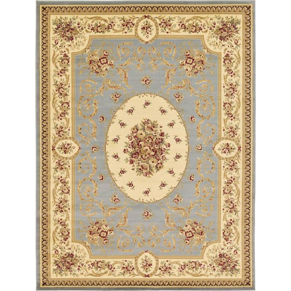 Unique Loom Versailles Phillipe Light Blue 9' 0 x 12' 0 Area Rug