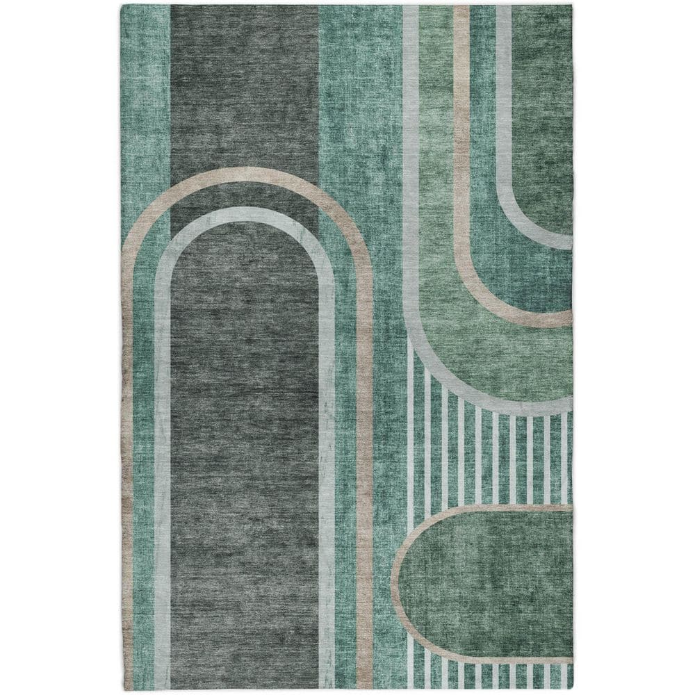 Dream Shag Premium Machine Washable Abstract ADS532 Emerald 10 ft. x 14 ft. Area Rug price history on PriceWatchPro