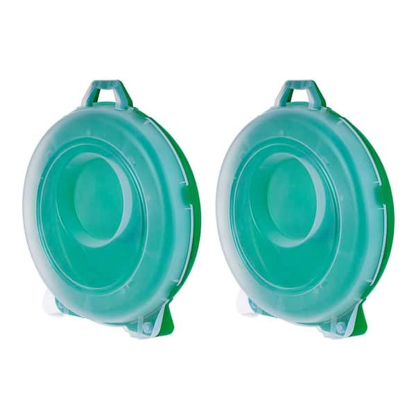 24 in. Wreath Storage Tote, Green Body and Clear Lid (2-Pack)