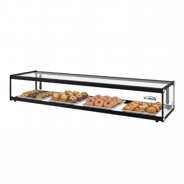 47 in. 2.3 cu. ft. Slim Dry Bakery Display Case with Black Aluminum Accents