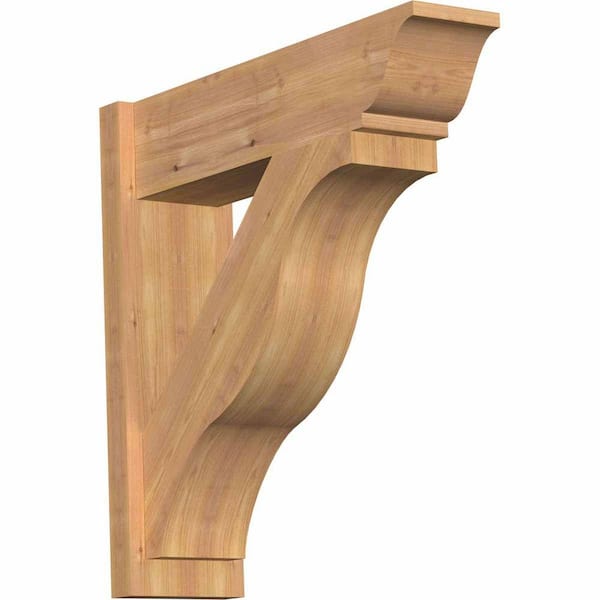 Ekena Millwork 8 in. x 28 in. x 28 in. Fuston Traditional Smooth Western Red Cedar Outlooker
