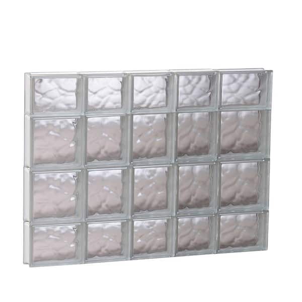 Clearly Secure 32.75 in. x 27 in. x 3.125 in. Frameless Wave Pattern Non-Vented Glass Block Window