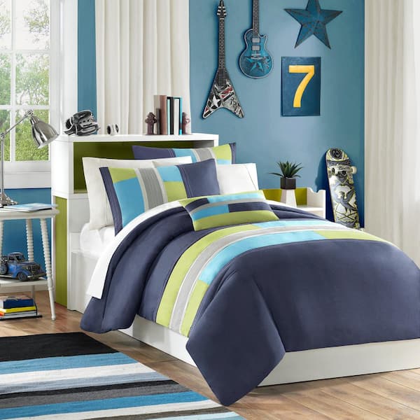 Intelligent Design Switch 4-Piece Navy Full/Queen Duvet Cover Set
