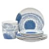 Noritake Aozora Blue/White Porcelain 12-Piece Dinnerware Set (Service ...