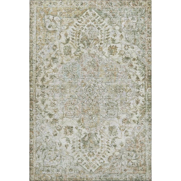 Mayfield Premium Machine Washable Abstract AMF2138 Ivory 10 ft. x 14 ft. Area Rug