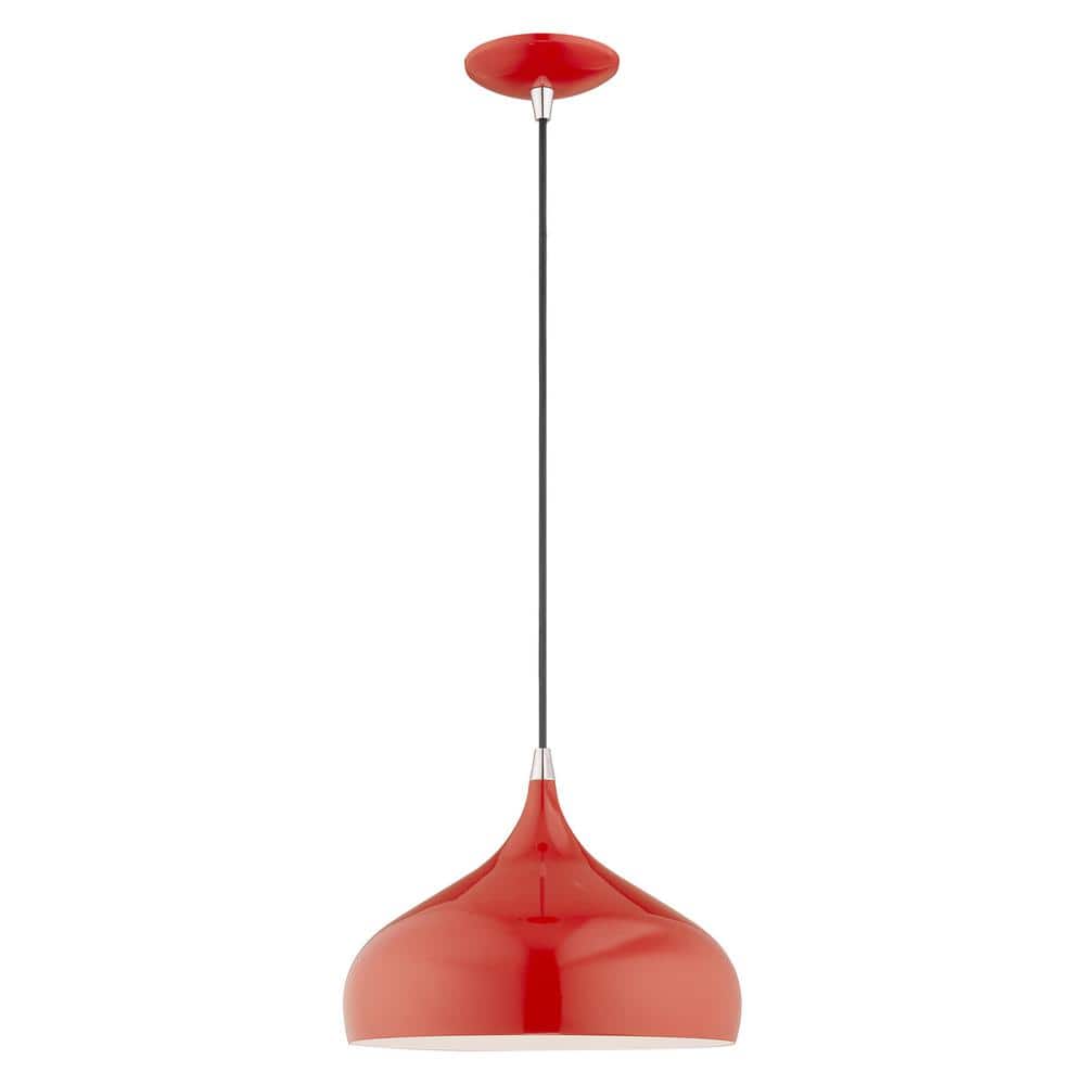 Shiny Red Aluminum Mini Pendant Light for Indoor/Outdoor