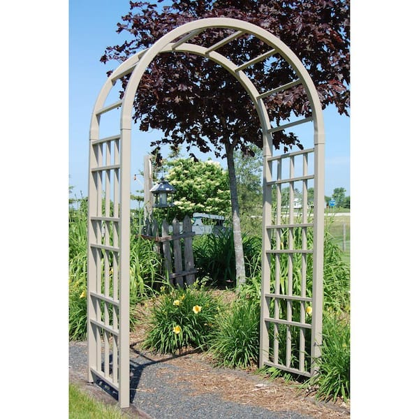 Dura-Trel 90 in. x 54 in. x 28 in. Mocha Vinyl PVC Cottage Arbor