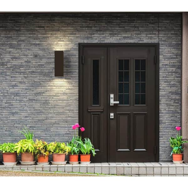6" LED Square Cylinder Collection Antique Bronze Modern Outdoor Up/Down Wall Lantern Light