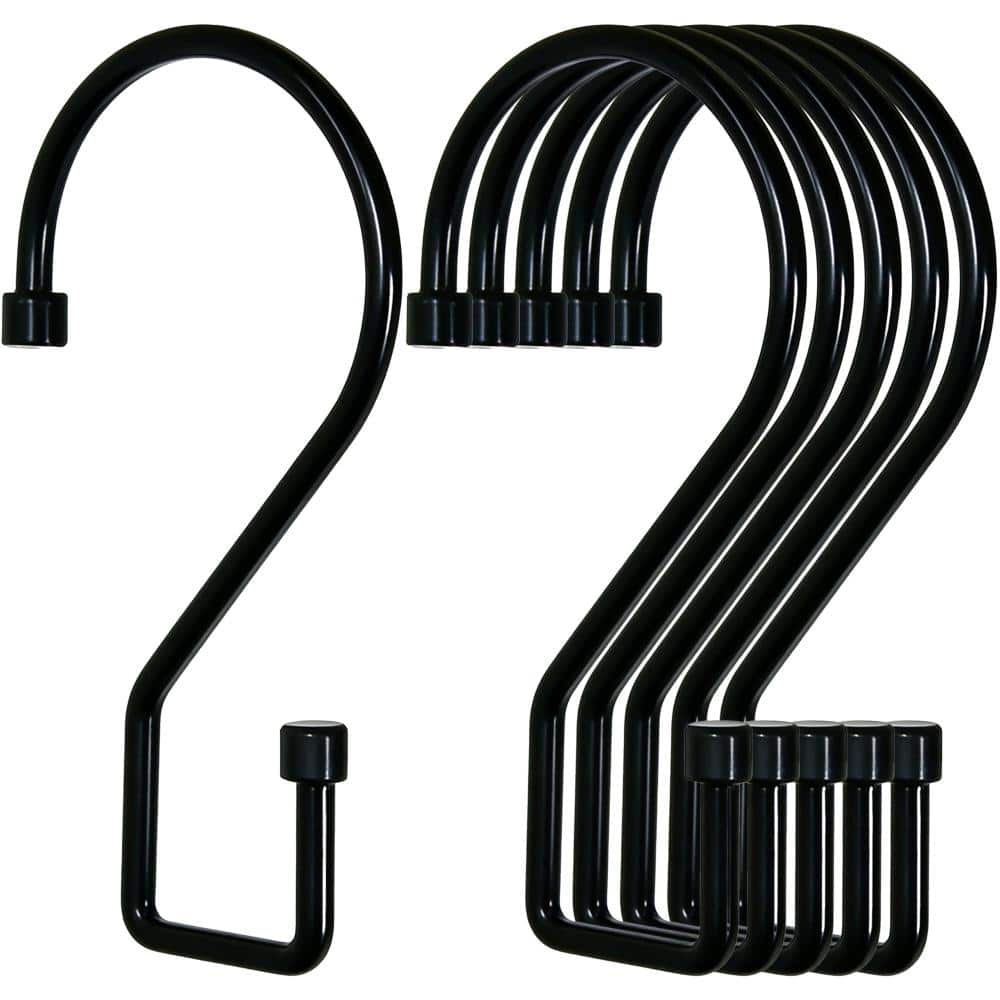 12-Pack 4 in Heavy Duty Black Metal S Hooks, Reversible Dual-End Design, Up to 30 lb Capacity for Kitchen Garden price history on PriceWatchPro