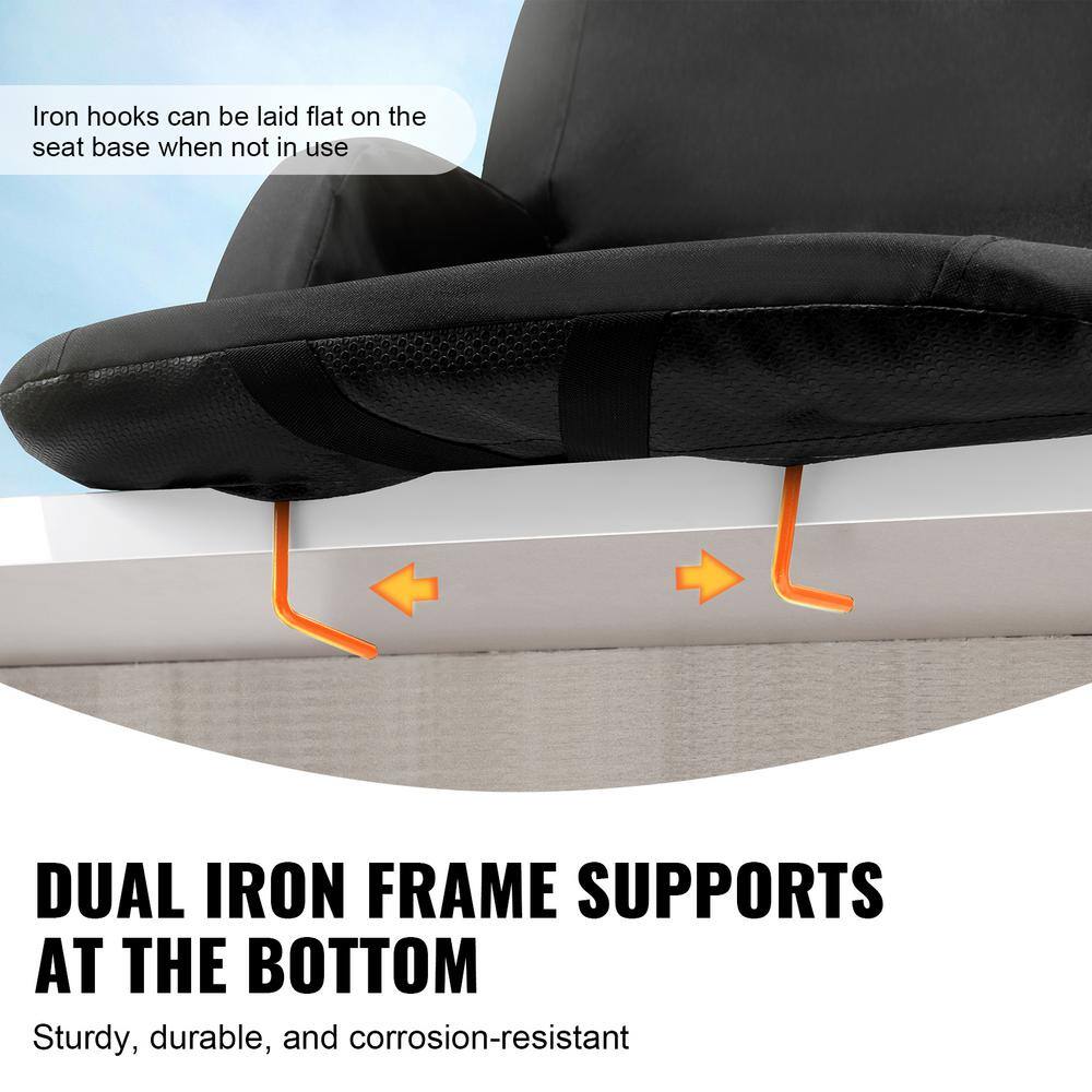 Black Portable Reclining Stadium Seat with Back Support, Set of 2