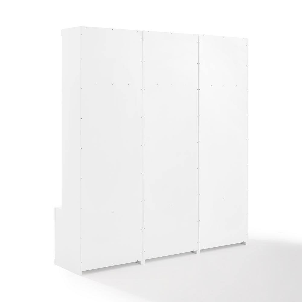 White Hall Tree with Storage Drawers and Hooks