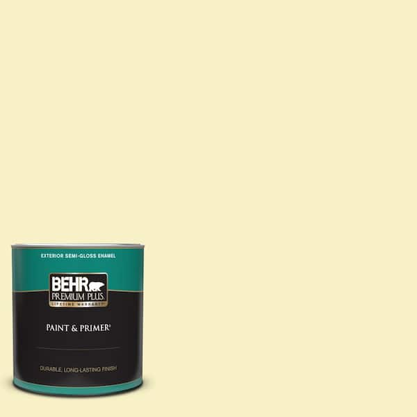 BEHR PREMIUM PLUS 8 oz. #400A-1 Candlelight Yellow Satin Enamel