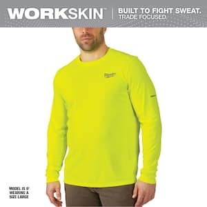 Men's Large Hi-Vis GEN II WORKSKIN Light Weight Performance Long-Sleeve T-Shirt