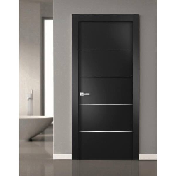 Sartodoors 20 32 in. x 80 in. Right-Hand/Inswing Solid Black Matte
