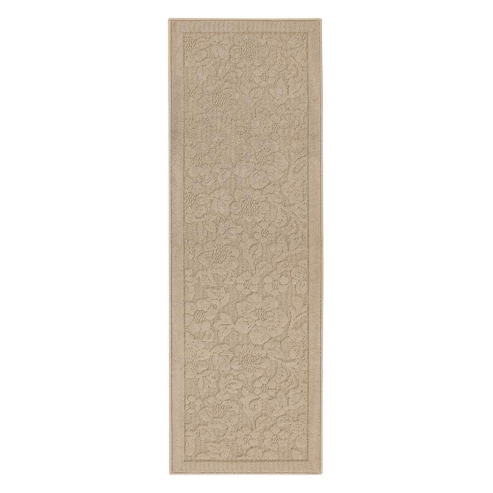 Rosemoor Beige 2 ft. X 6 ft. Floral Machine Washable Runner Rug price history on PriceWatchPro
