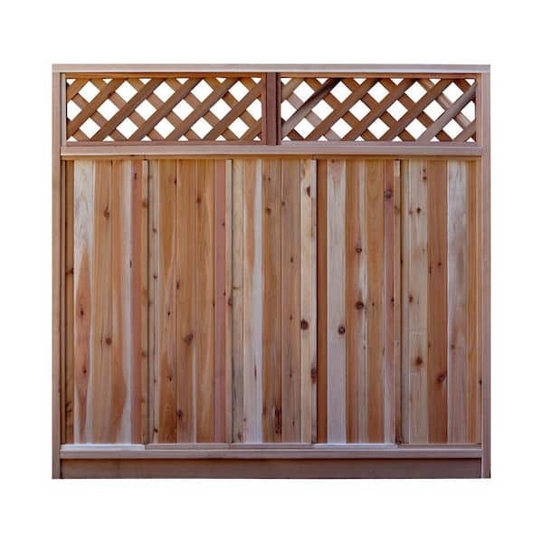 Signature Development 6 ft. H x 6 ft. W Western Red Cedar Diagonal Lattice Top Fence Panel Kit