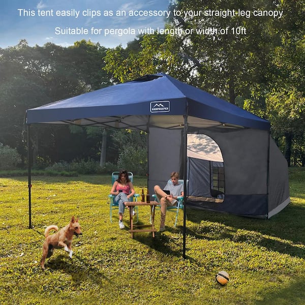 10 ft. x 10 ft. Grey Pop Up Canopy Side Tent Compatible with