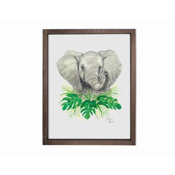 Unbranded Safari Littles Elephant Farmhouse Decorative Sign 8 in. x 10 in.
