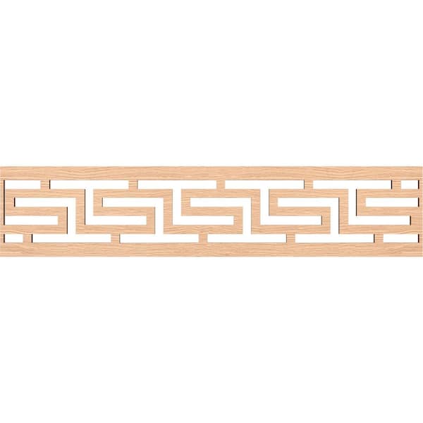 Ekena Millwork Tulum Fretwork 0.375 in. D x 46.75 in. W x 10 in. L Red Oak Wood Panel Moulding