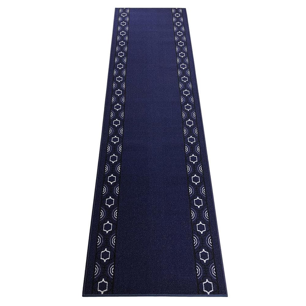 Custom Sized Carpet Runner Rug Navy Blue Color Rubber Backed Non Slip –  Custom Size Runners