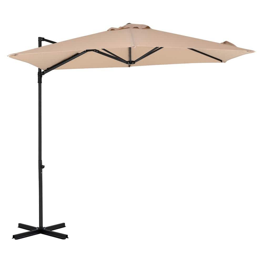 10 ft. Cantilever Patio Umbrella Heavy-duty Offset Hanging Umbrella with 360° Rotation in Beige price history on PriceWatchPro