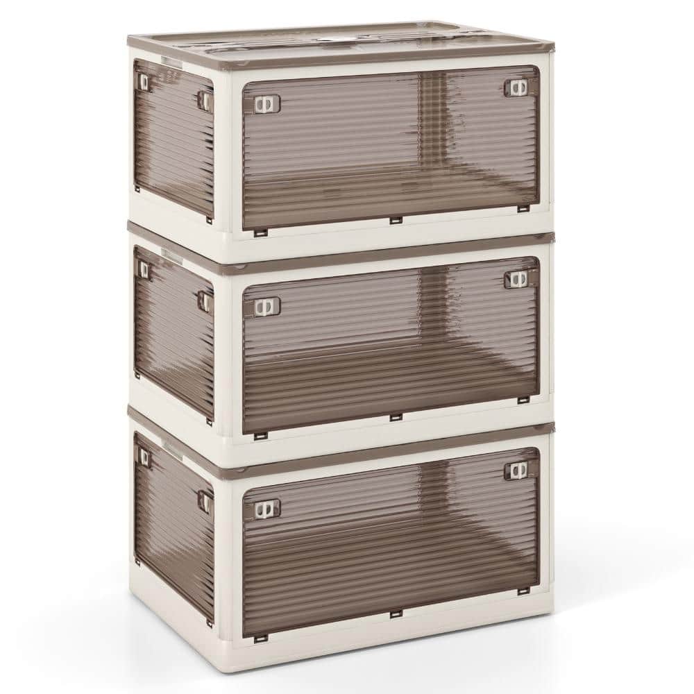 3-Pack Stackable Storage Bins with Lids and 5 Opening Ways for Home Organization, 18 Gallon price history on PriceWatchPro
