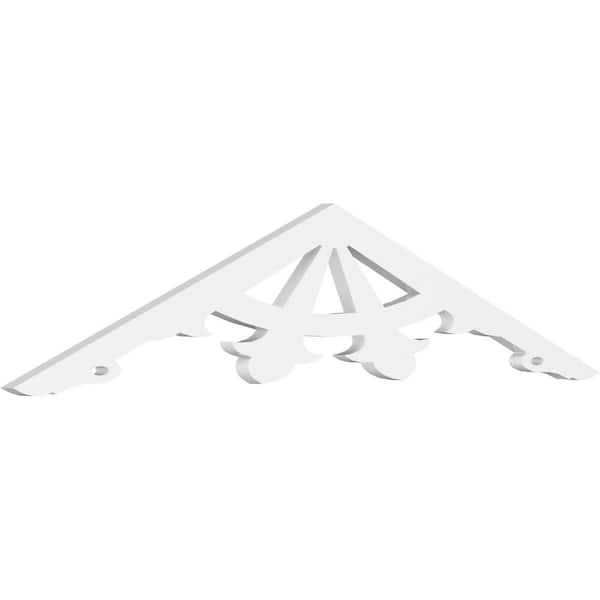 Ekena Millwork 1 in. x 48 in. x 10 in. (5/12) Pitch Riley Gable Pediment Architectural Grade PVC Moulding