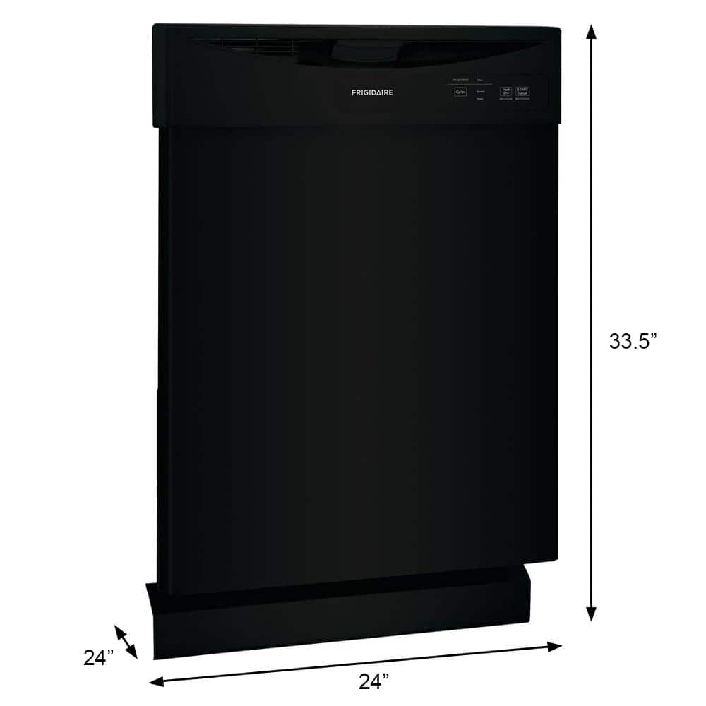 Frigidaire 24" Black Front-Control Built-In Dishwasher