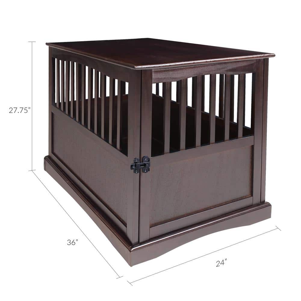 Espresso Deluxe Medium Pet Crate End Table up to 40 Lbs