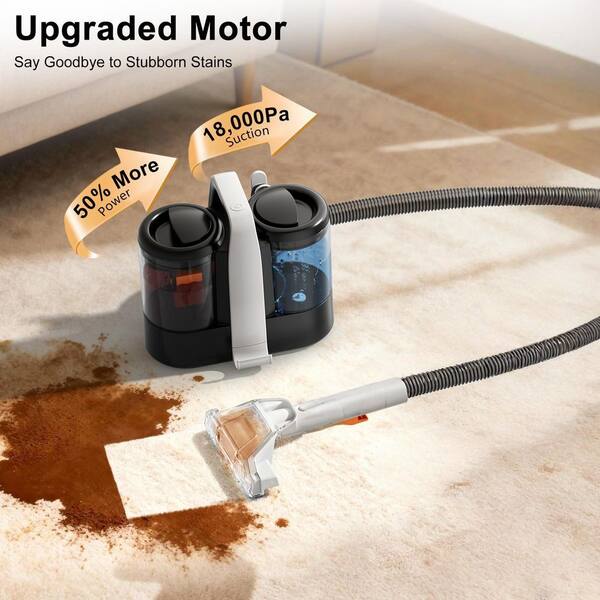 LAIFUCAM Portable Carpet Cleaner Corded 18Kpa Suction Dual Brush