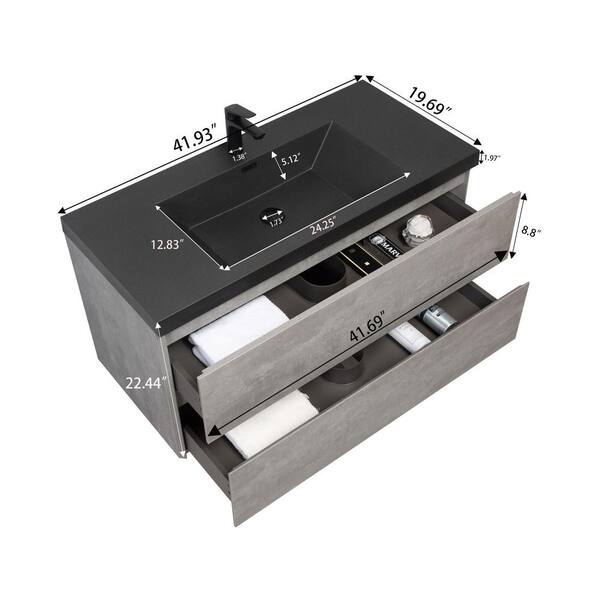Feelive 41.93 in. W x 19.69 in. D x 22.44 in. H Wall-Mounted