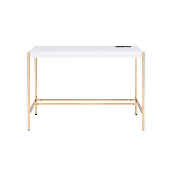 HomeRoots 42 in. Rectangular White Manufactured Wood Writing Desk