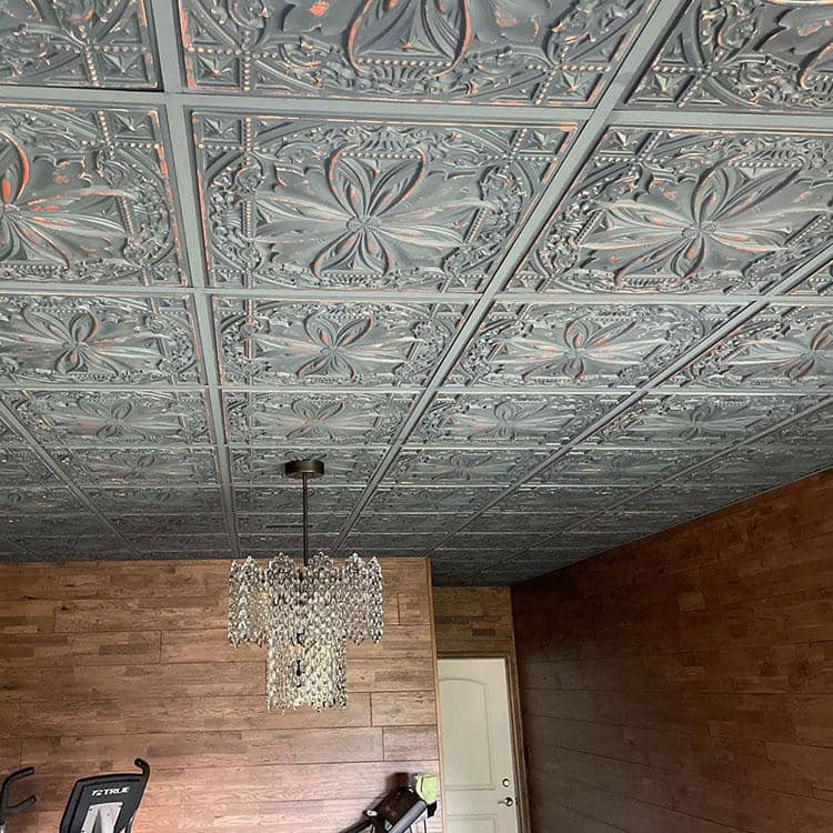 Milan 24'' Graphite Gold Textured PVC Ceiling Tile