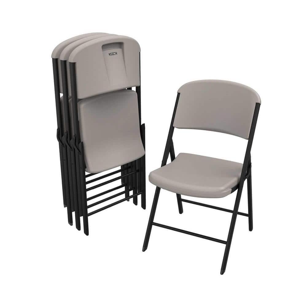 Lifetime Putty Metal Outdoor Safe Folding Chair (Set of 4)