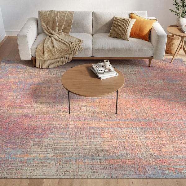 Botanical Washables Multicolor 5 ft. x 7 ft. Abstract Contemporary Area Rug