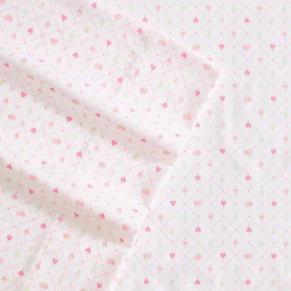 Laura Ashley Heart Geo Ditsy 4-Piece Pink/Green Microfiber Full