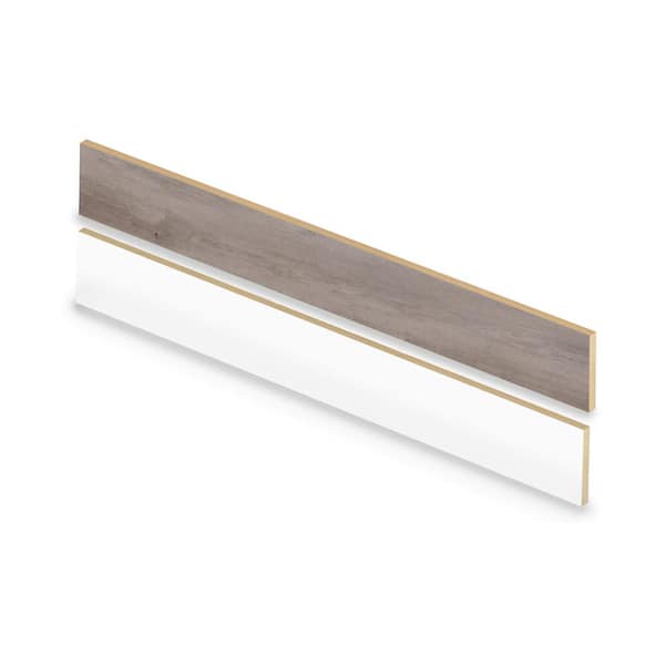 Cap A Tread Athabasca Glacier/Belle Mead Oak 47 in. L x 7.37 in. W x 0.56 in. T Vinyl Stair Reversible Riser