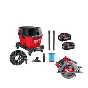 M18 FUEL 6 Gal. Cordless Wet/Dry Shop Vacuum & 7-1/4 in. Circular Saw w/M18 High Output 6.0Ah Batteries (2-Pack)