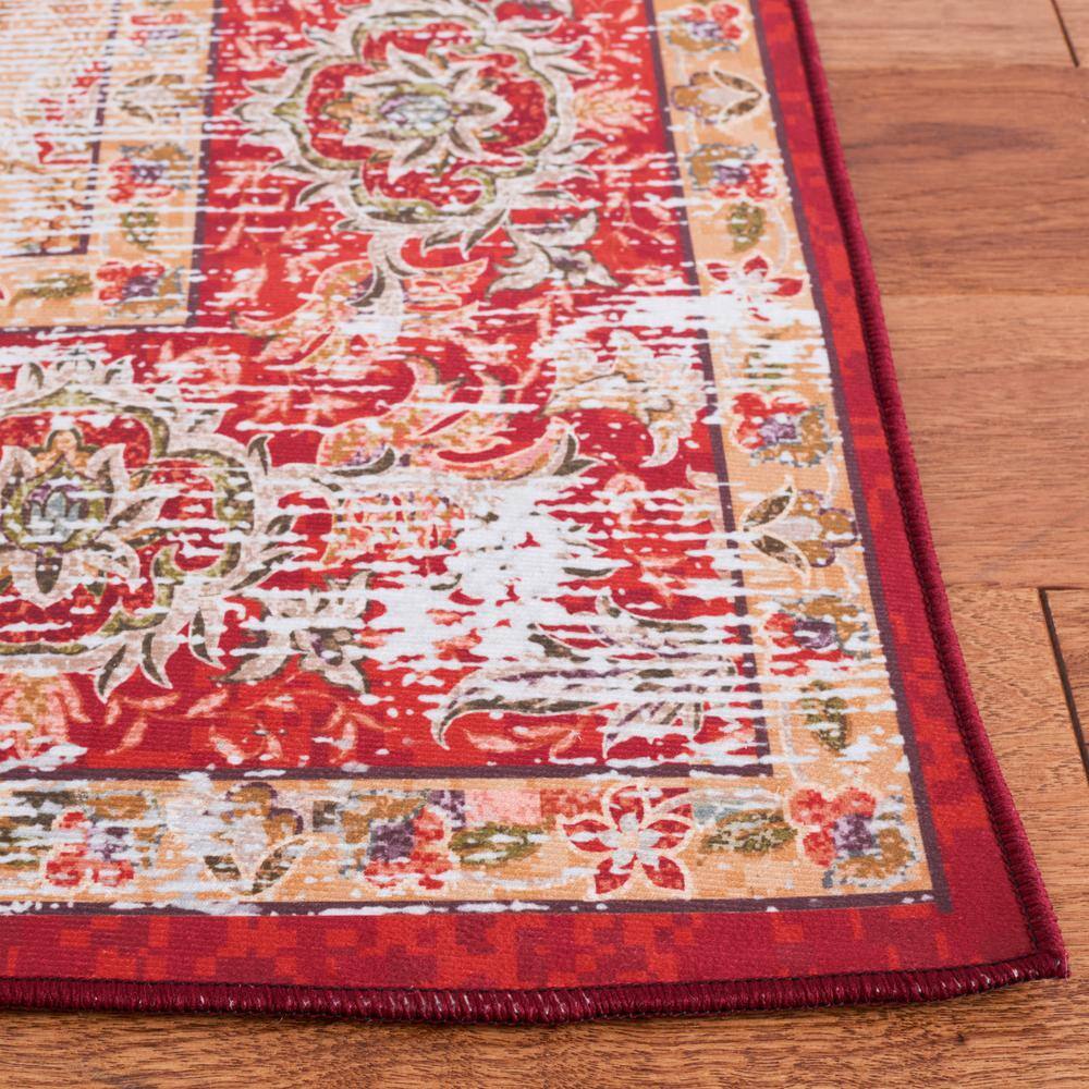 Tucson Easy-Care Red Synthetic 3x5 Area Rug