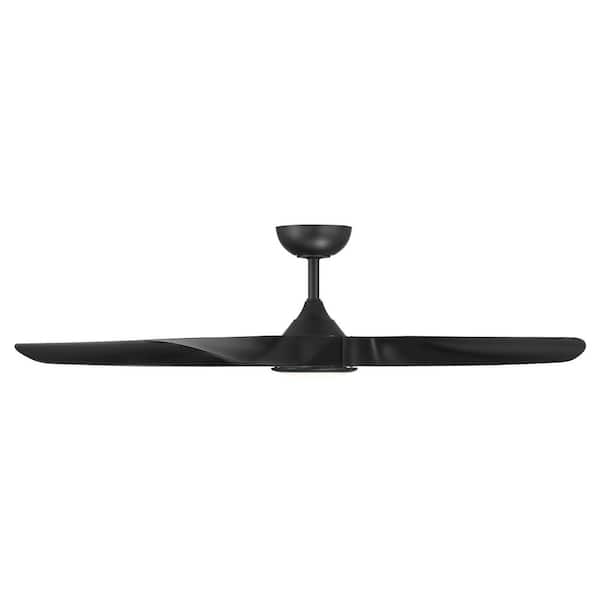 Swirl 54 in. Indoor/Outdoor Matte Black 5-Blade Smart Ceiling Fan Selectable CCT Integrated LED + Remote