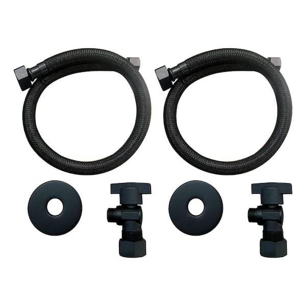 20 in. Matte Black Faucet Installation Kit