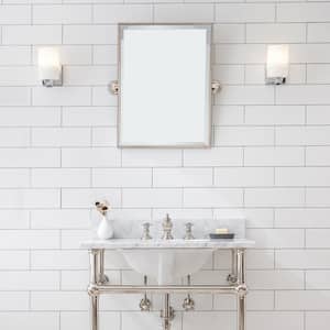 18 in. W x 24 in. H Frameless Rectangular Metal Bathroom Vanity Mirror in Polished Nickel