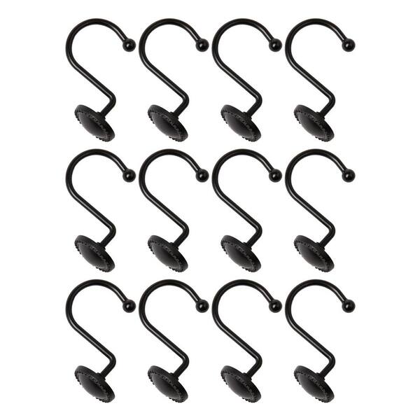 Utopia Alley Shower Rings, Shower Curtain Rings for Bathroom, Rustproof  Zinc Shower Curtain Hooks Rings in Matt Black Set of 12 HK10BK - The Home  Depot