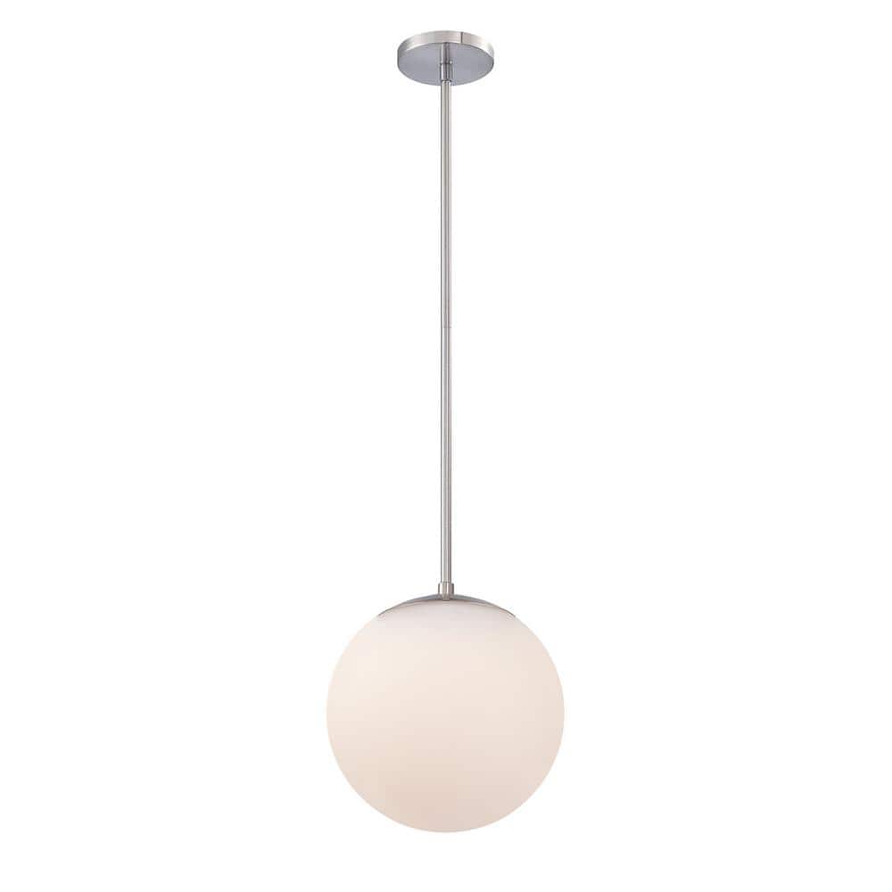 Brushed Nickel 10" Globe LED Indoor/Outdoor Pendant Light
