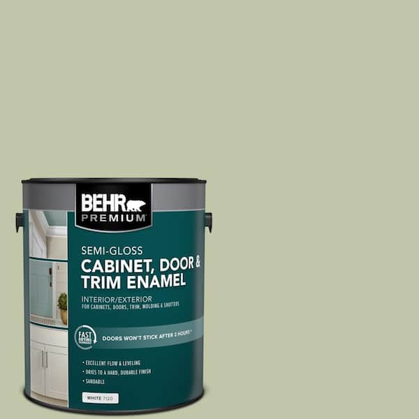 BEHR PREMIUM 1 gal. #PPU10-08 Minted Lemon Semi-Gloss Enamel Interior/Exterior Cabinet, Door & Trim Paint
