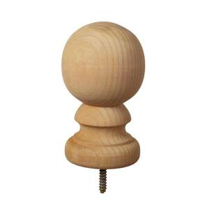 4 in. x 4 in. Pressure-Treated Unfinished Pine Ball Top Finial