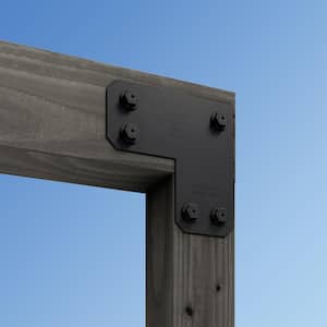 Outdoor Accents Avant Collection ZMAX, Black Powder-Coated L Strap for 6x6 Lumber