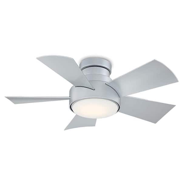 Modern Forms Vox 38 in. LED Indoor/Outdoor Titanium Silver 5-Blade Smart Flush Mount Ceiling Fan w/ 3000K Light Kit and Remote