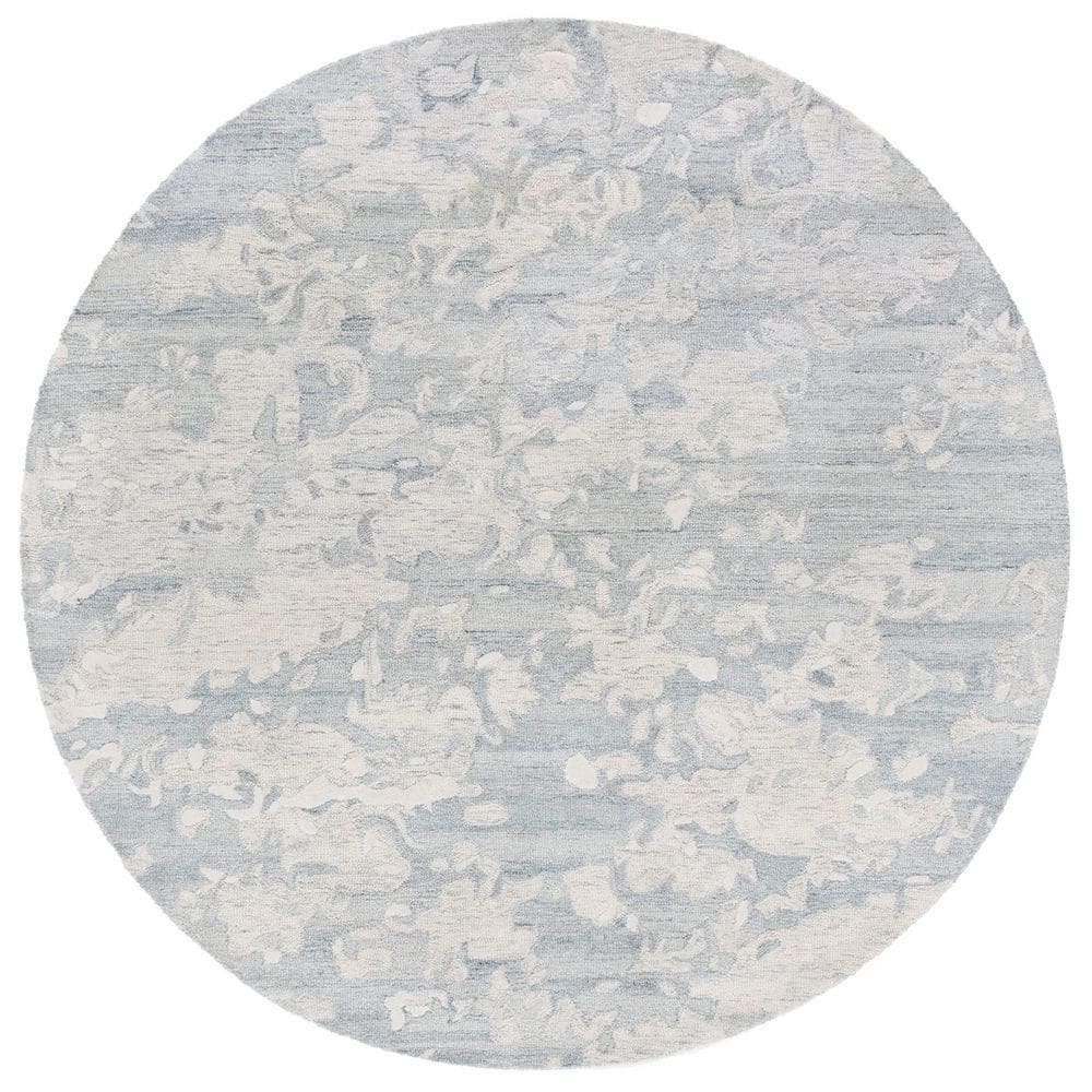 Camo Round Rug SAFAVIEH Pine 6 ft. x 6 ft. Gray/Ivory Abstract Camo Round Area Rug ...