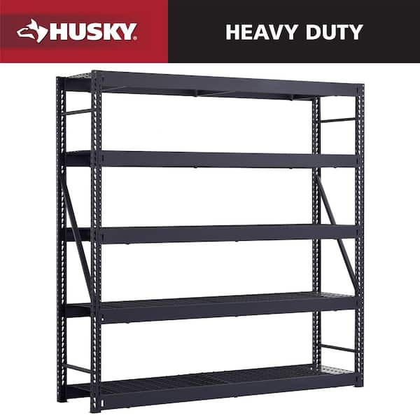 5-Shelf Metal Industrial Duty Freestanding Garage Storage Shelving Unit in Black (90 in. W x 90 in. H x 24 in. D)